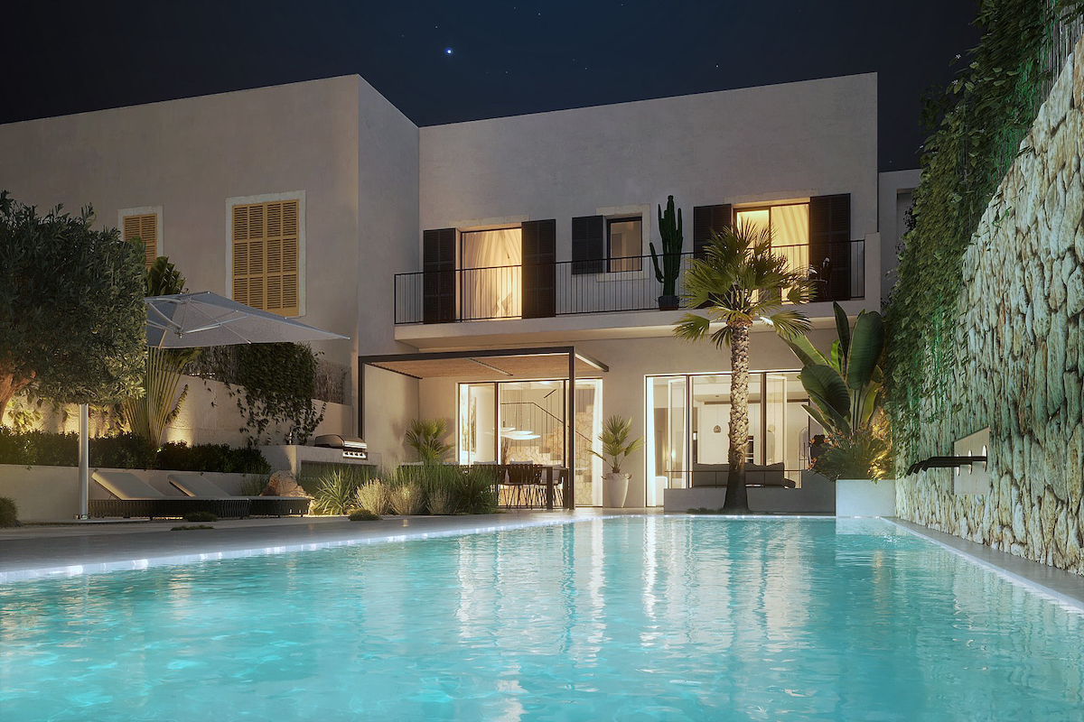 Spektakuläres, lichtdurchflutetes Neubaustadthaus mit Pool und großer