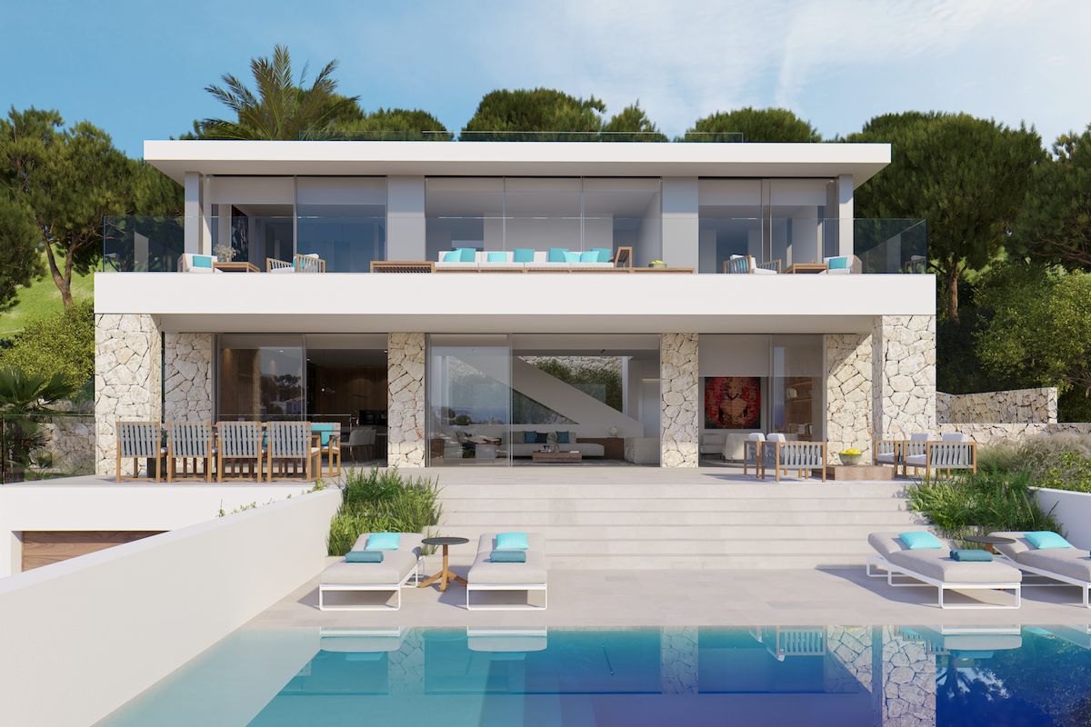 Designer-villa under construction with spectacular sea views in Costa d ...